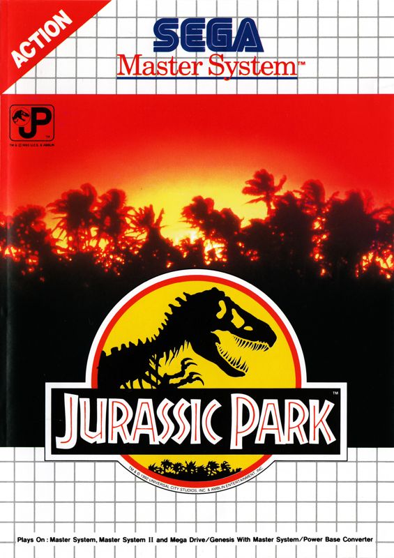 Jurassic Park box art for Sega Master System